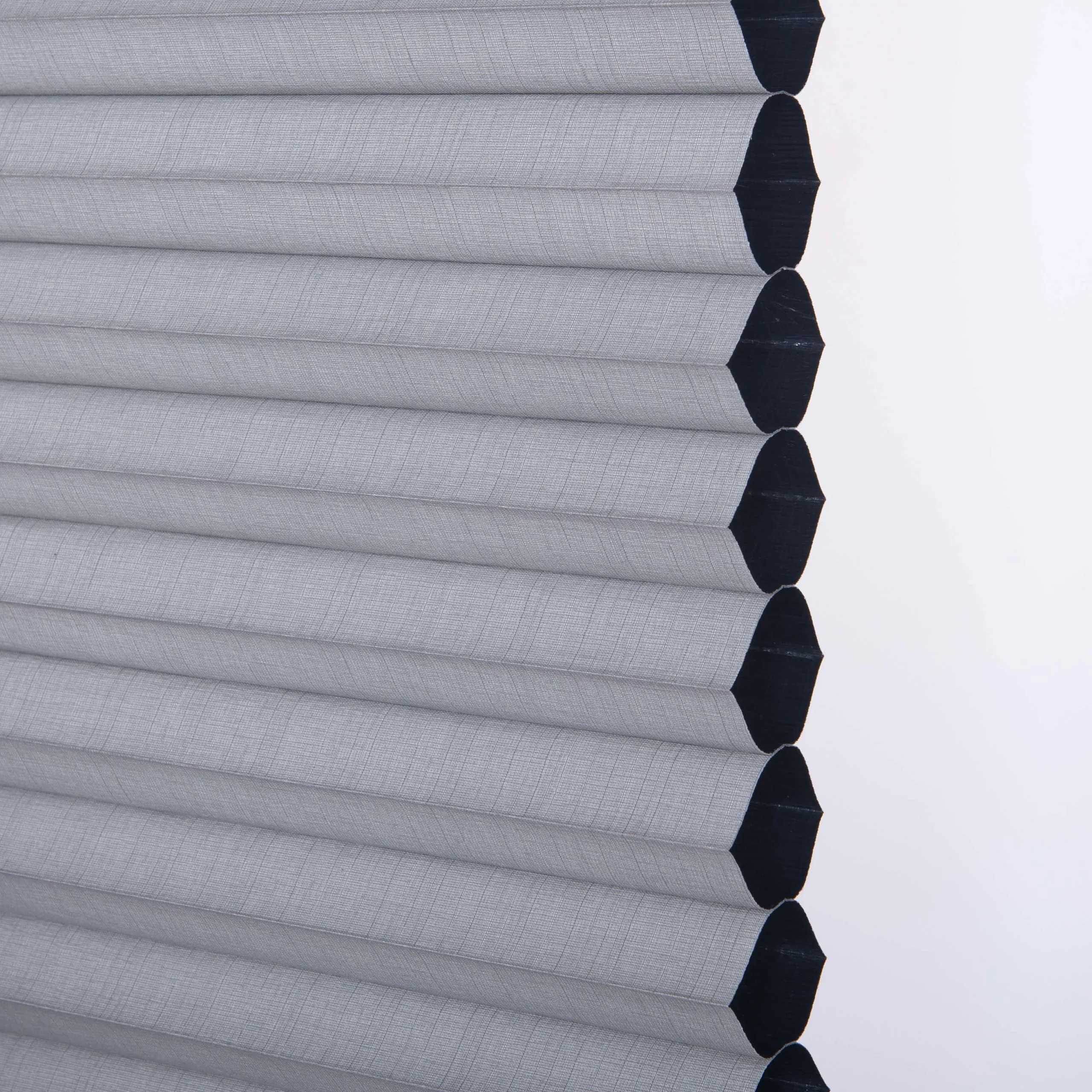 Side profile of Slate honeycomb fabric